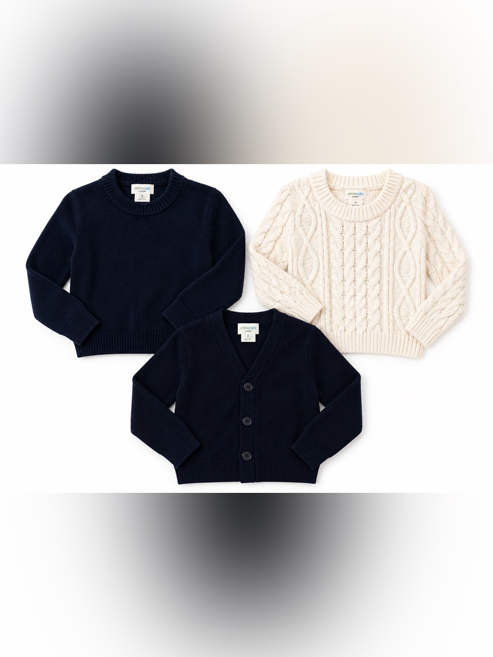 J crew Crewcuts Three-Piece Knit Sweater Bundle Set - Boys 8 Navy & Cream